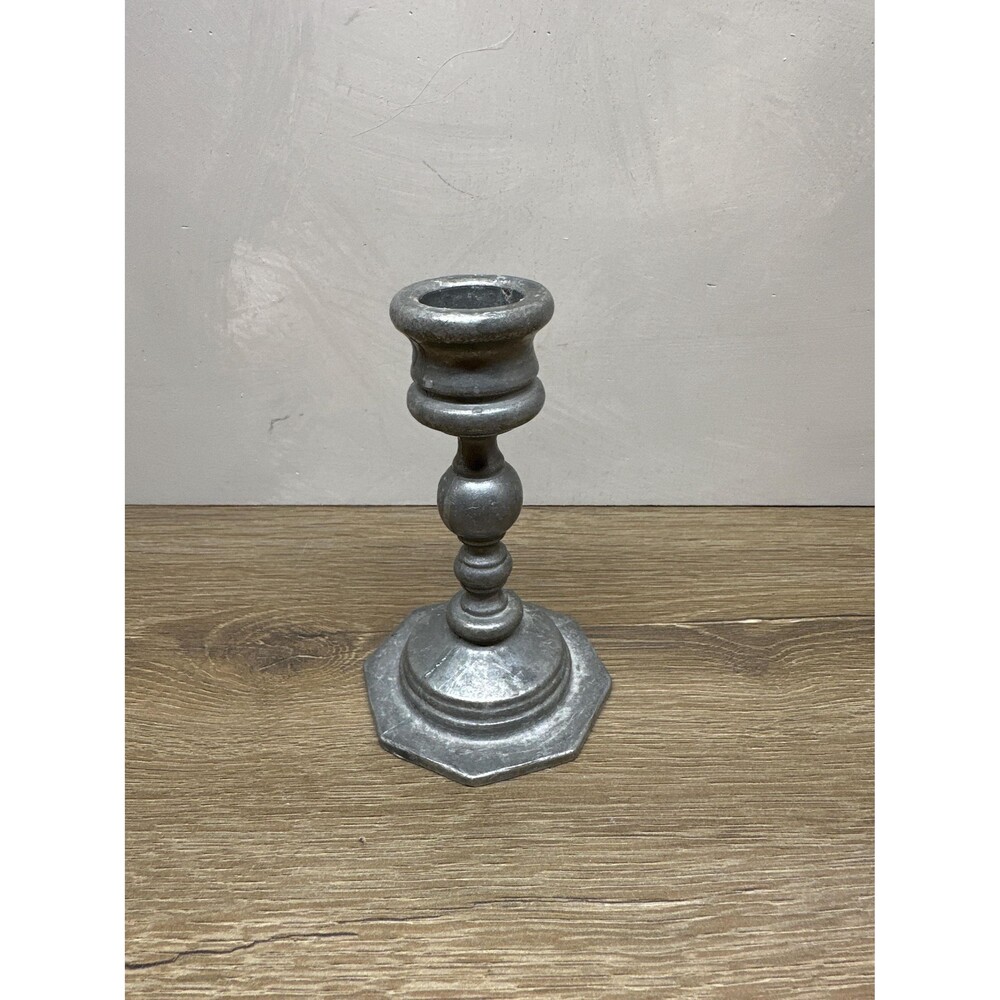 Vintage Carson Statesmetal Pewter Candlestick Holder Hexagon Base 4.5 Inch